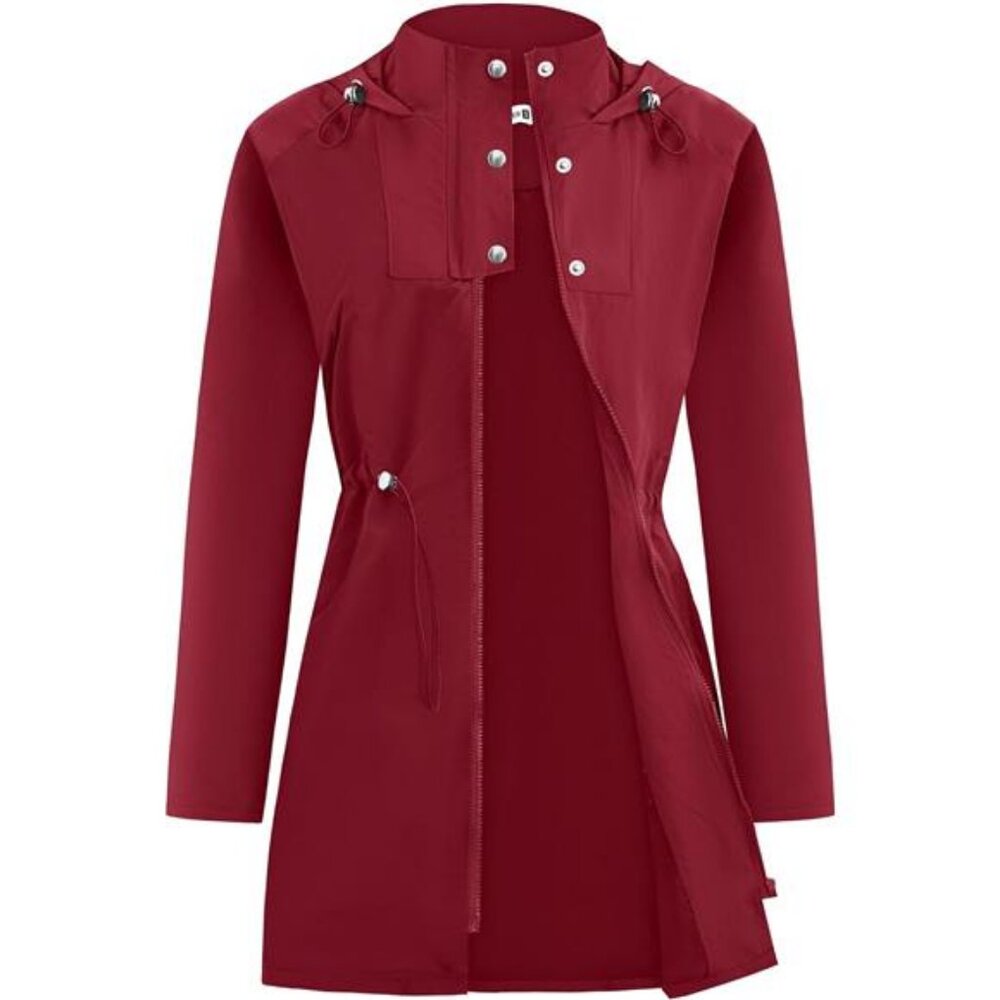 Raincoat Women Waterproof Long Hooded Rain Jacket Climbing Outdoor Trench Coats